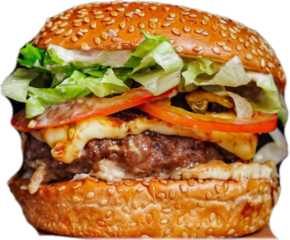 Burger sa salatom, paradajzom i sirom